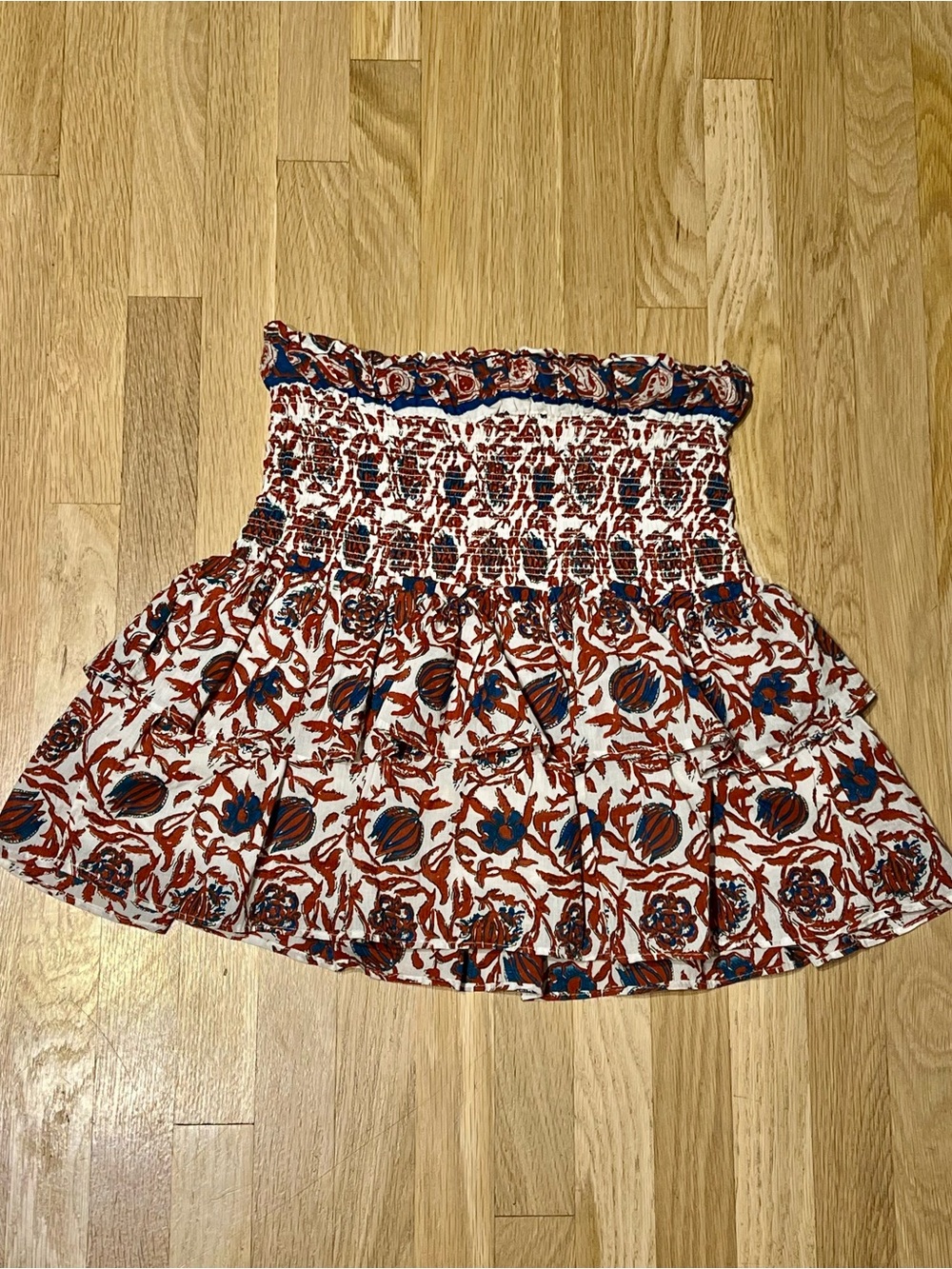 House of Harlow 1960 Floral Smocked Tiered Mini Skirt M